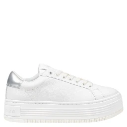 Silver Leather Platform Sneakers