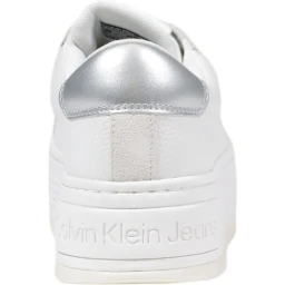 Silver Leather Platform Sneakers