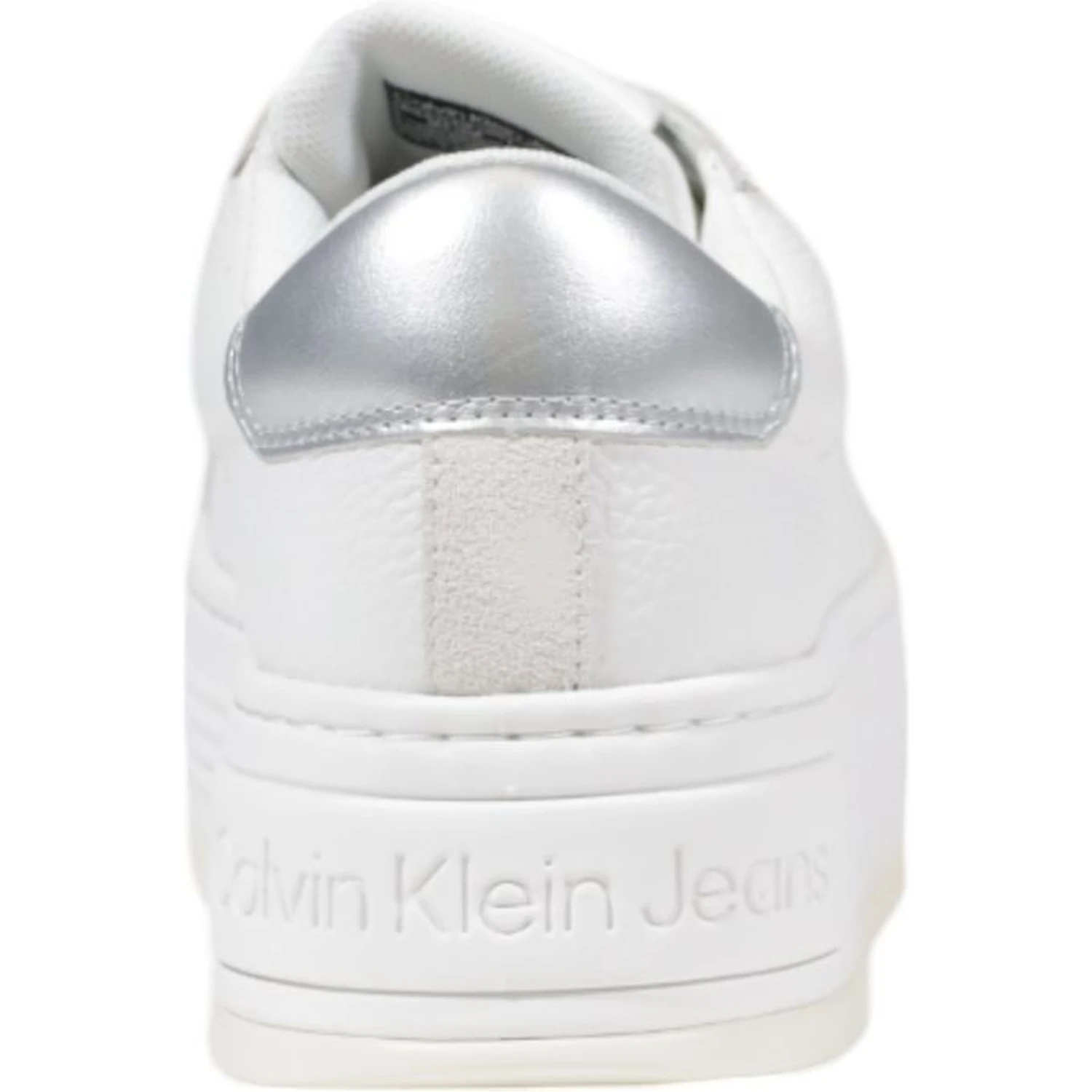 Silver Leather Platform Sneakers