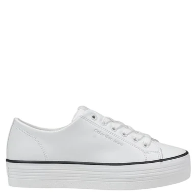 Black And White Leather Platform Sneakers