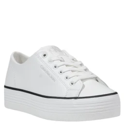 Black And White Leather Platform Sneakers