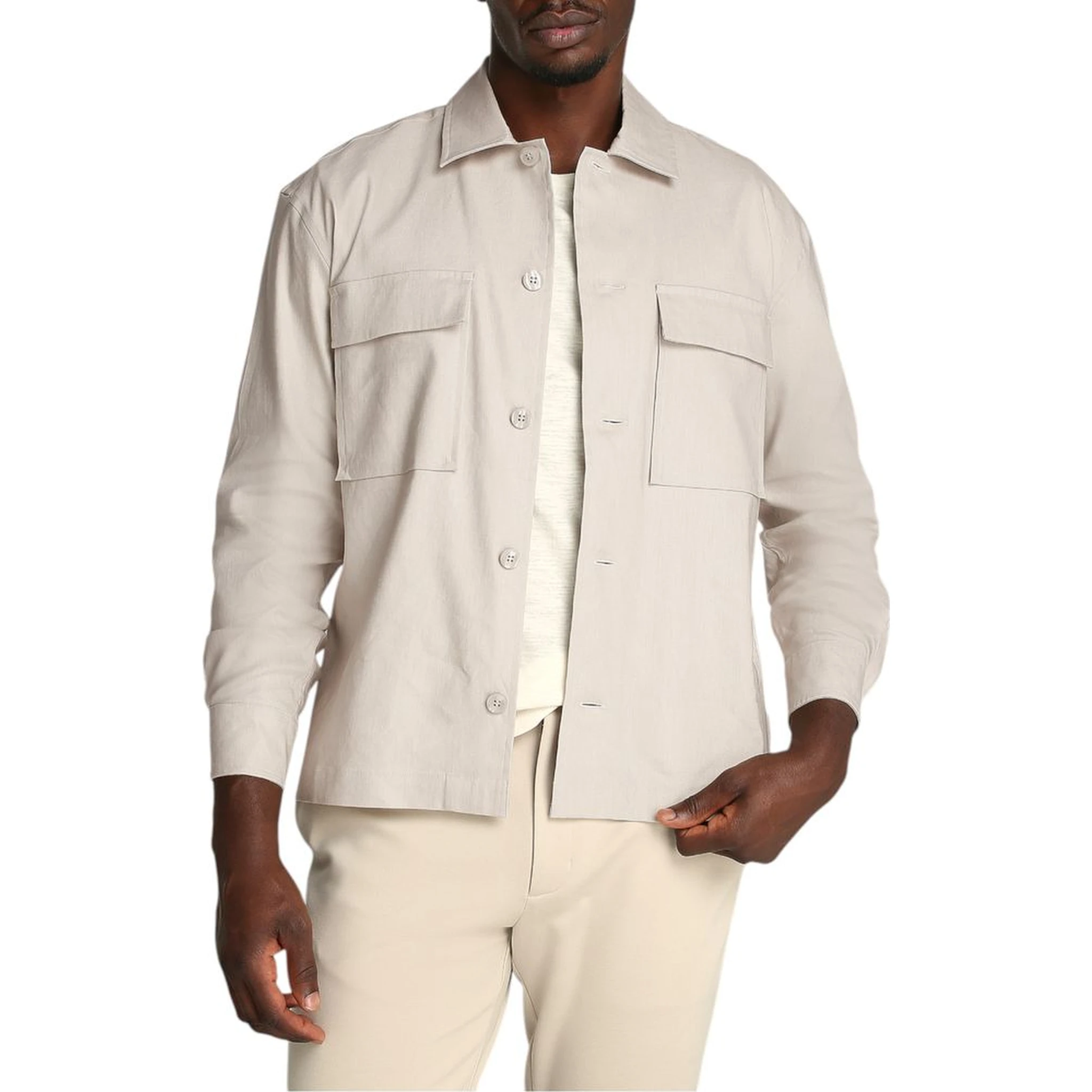 Beige Lyocell Jackets And Coat