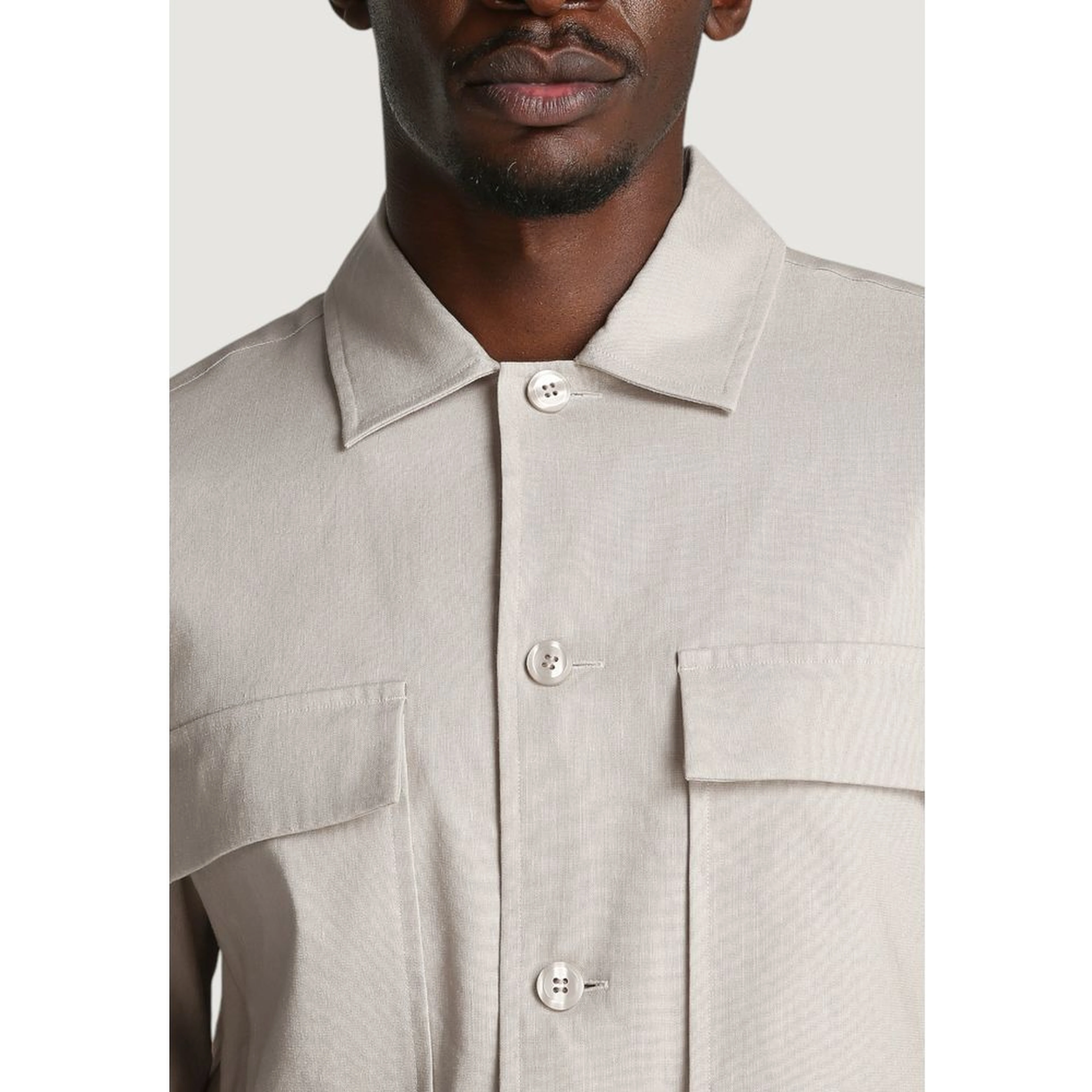 Beige Lyocell Jackets And Coat