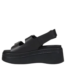 Black Leather Platform Sandals