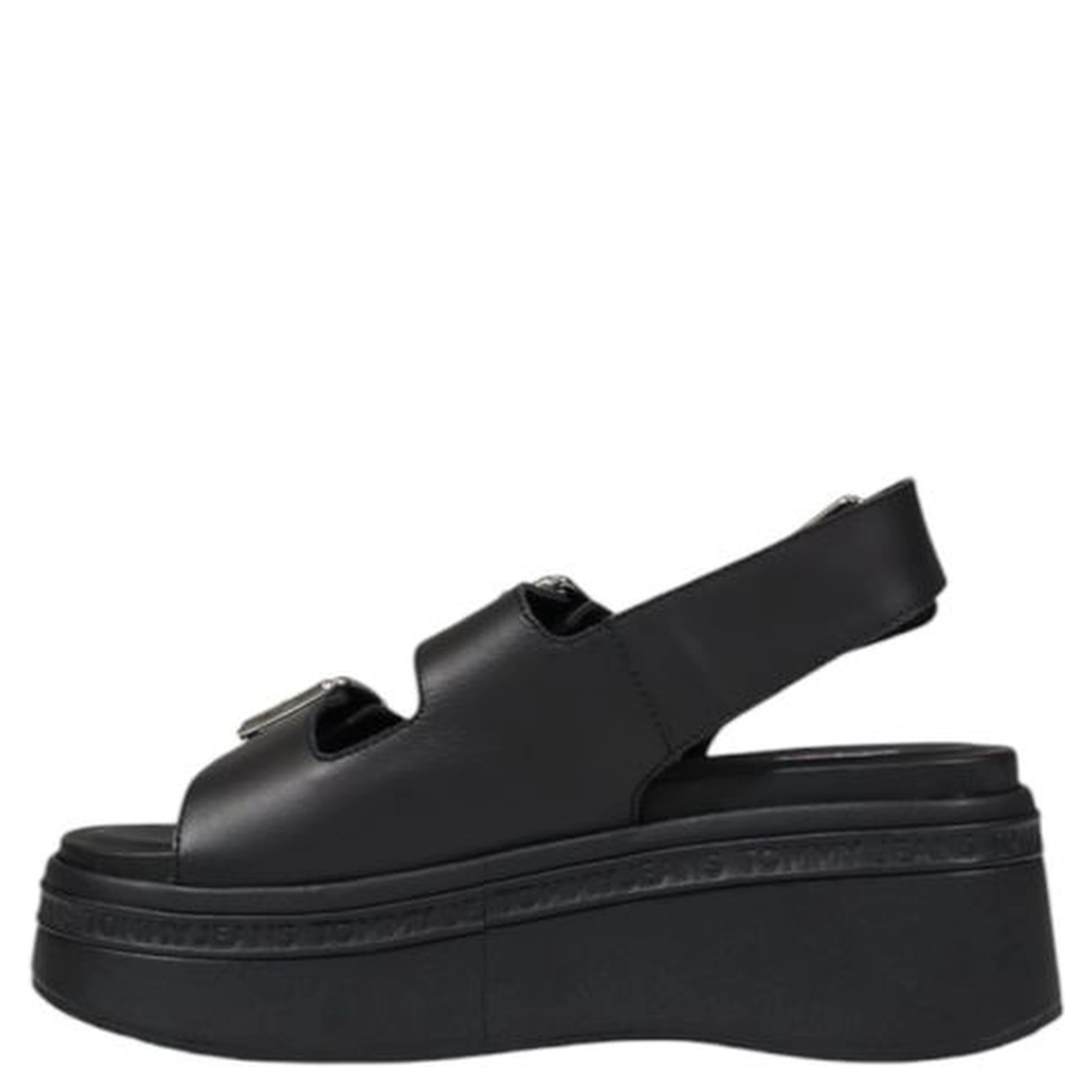 Black Leather Platform Sandals