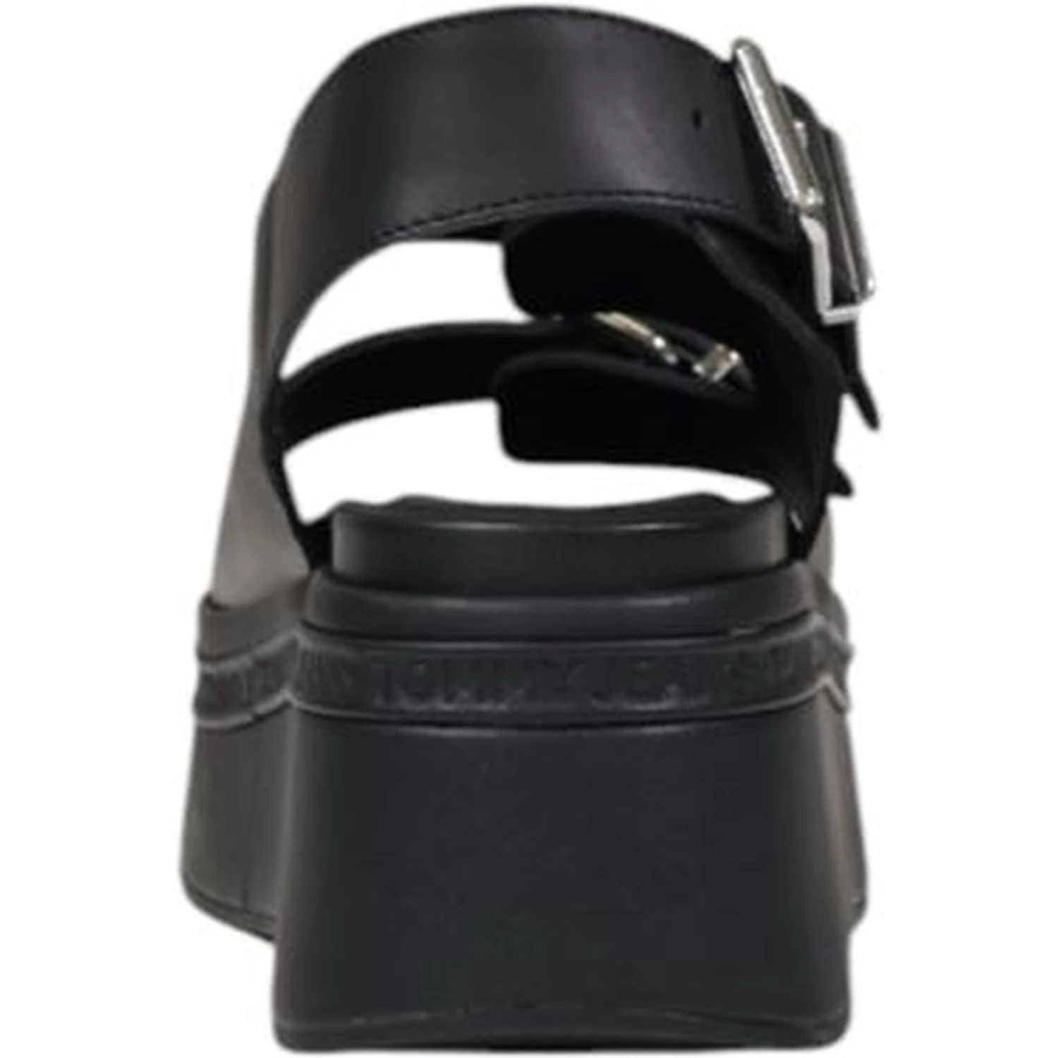 Black Leather Platform Sandals