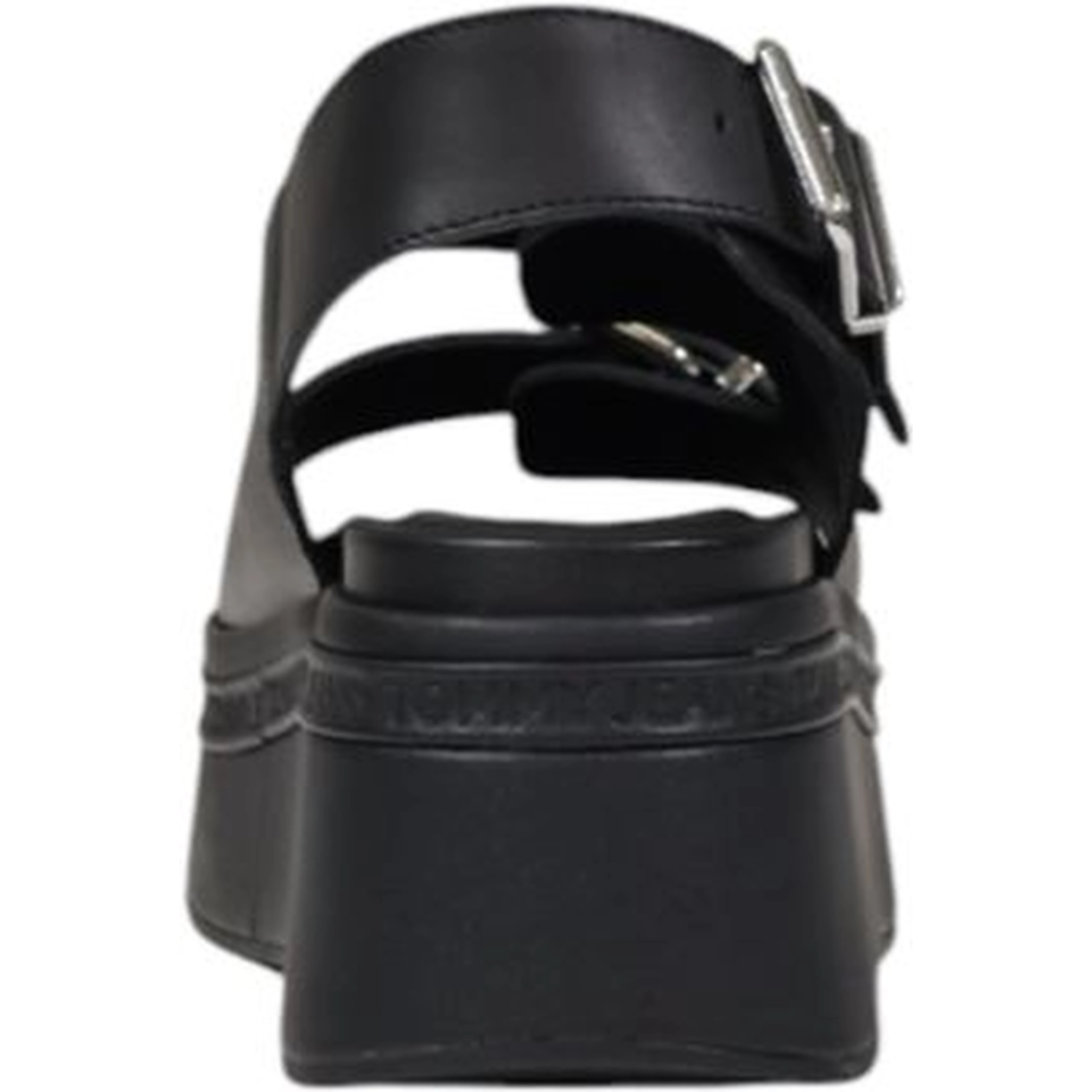 Black Leather Platform Sandals