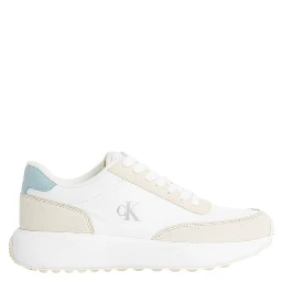 Cream Leather Athletic Sneakers