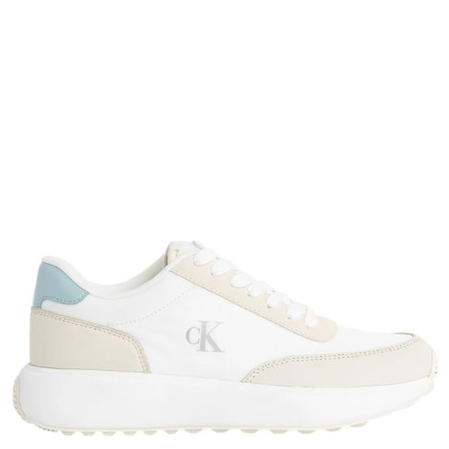 Cream Leather Athletic Sneakers