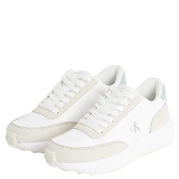 Cream Leather Athletic Sneakers