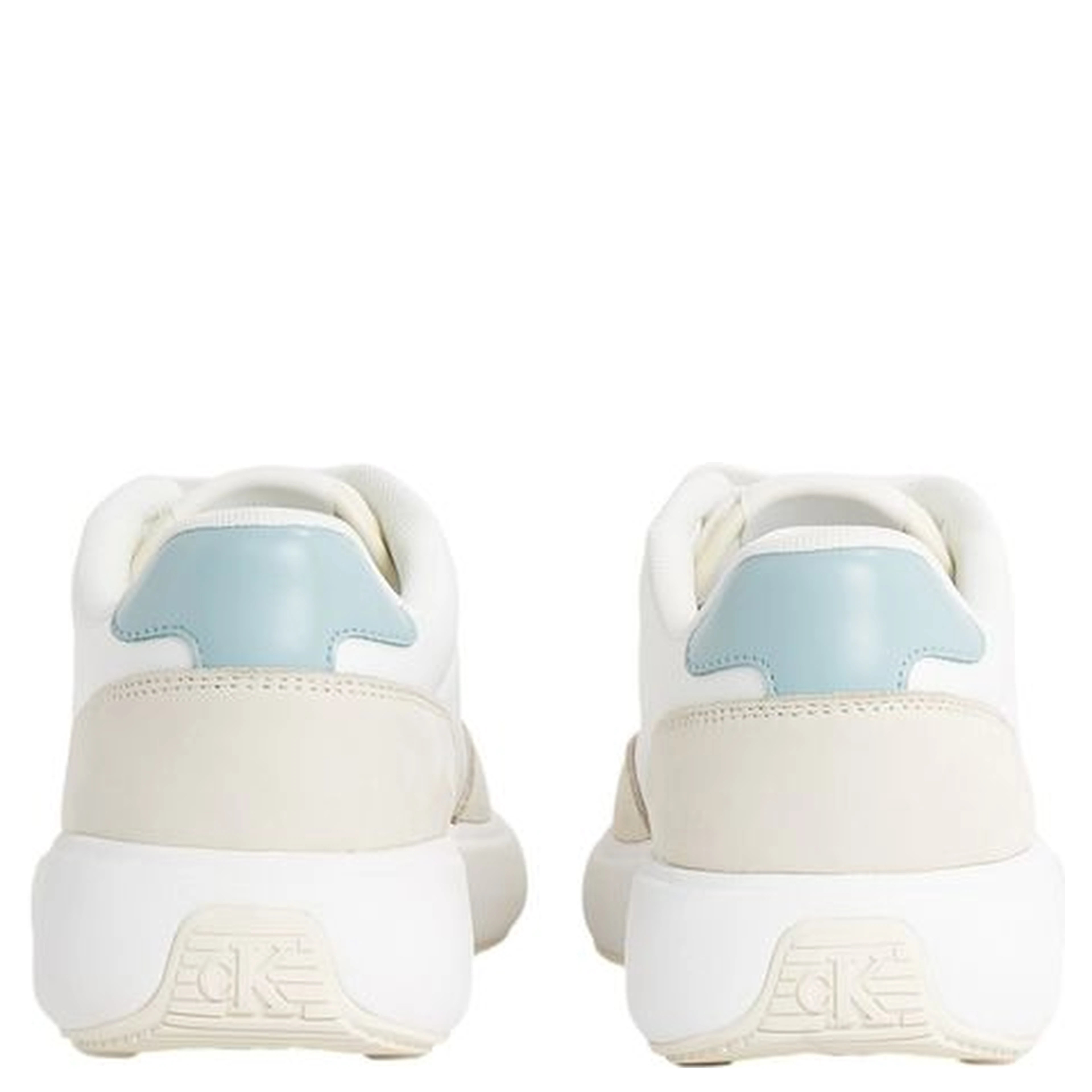Cream Leather Athletic Sneakers