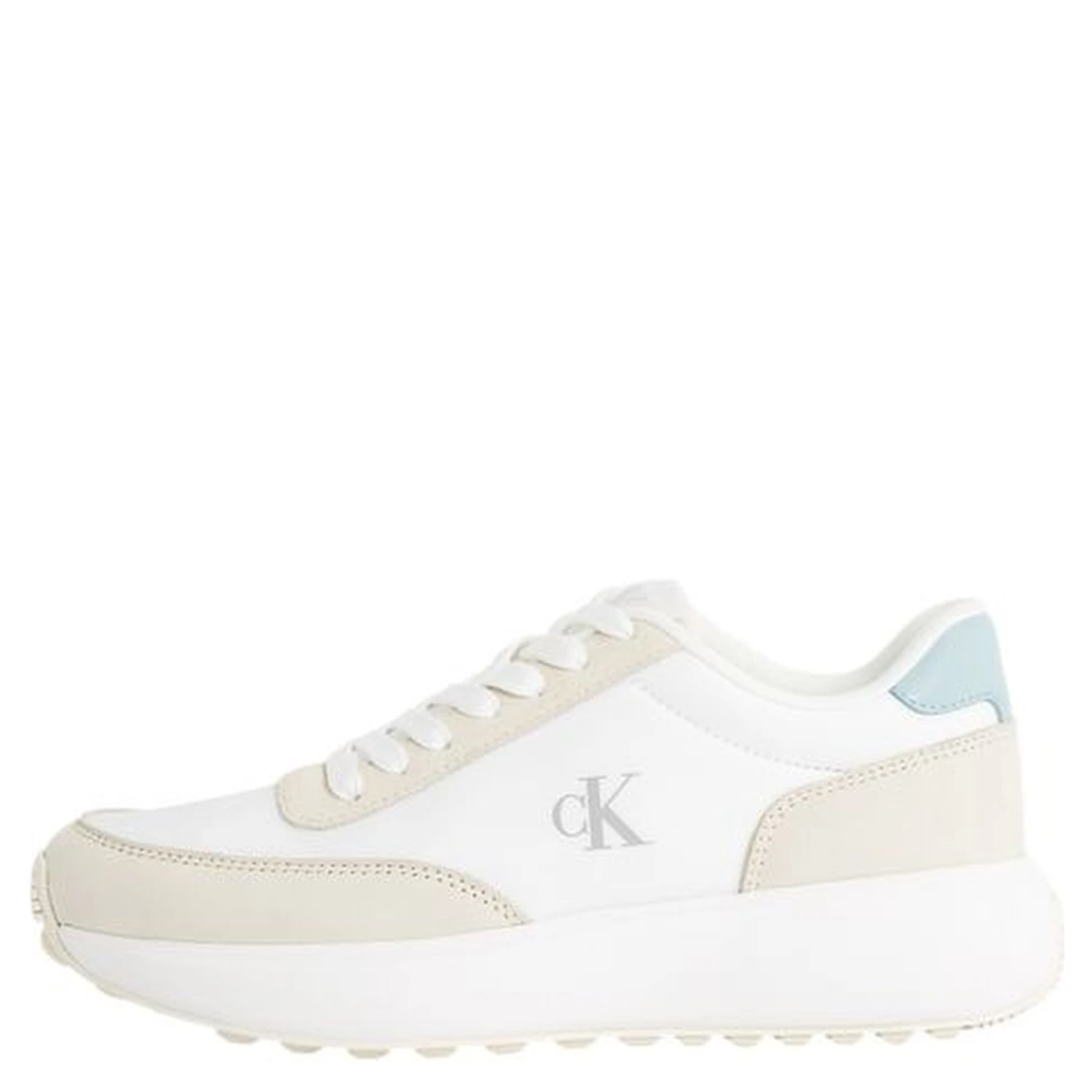 Cream Leather Athletic Sneakers