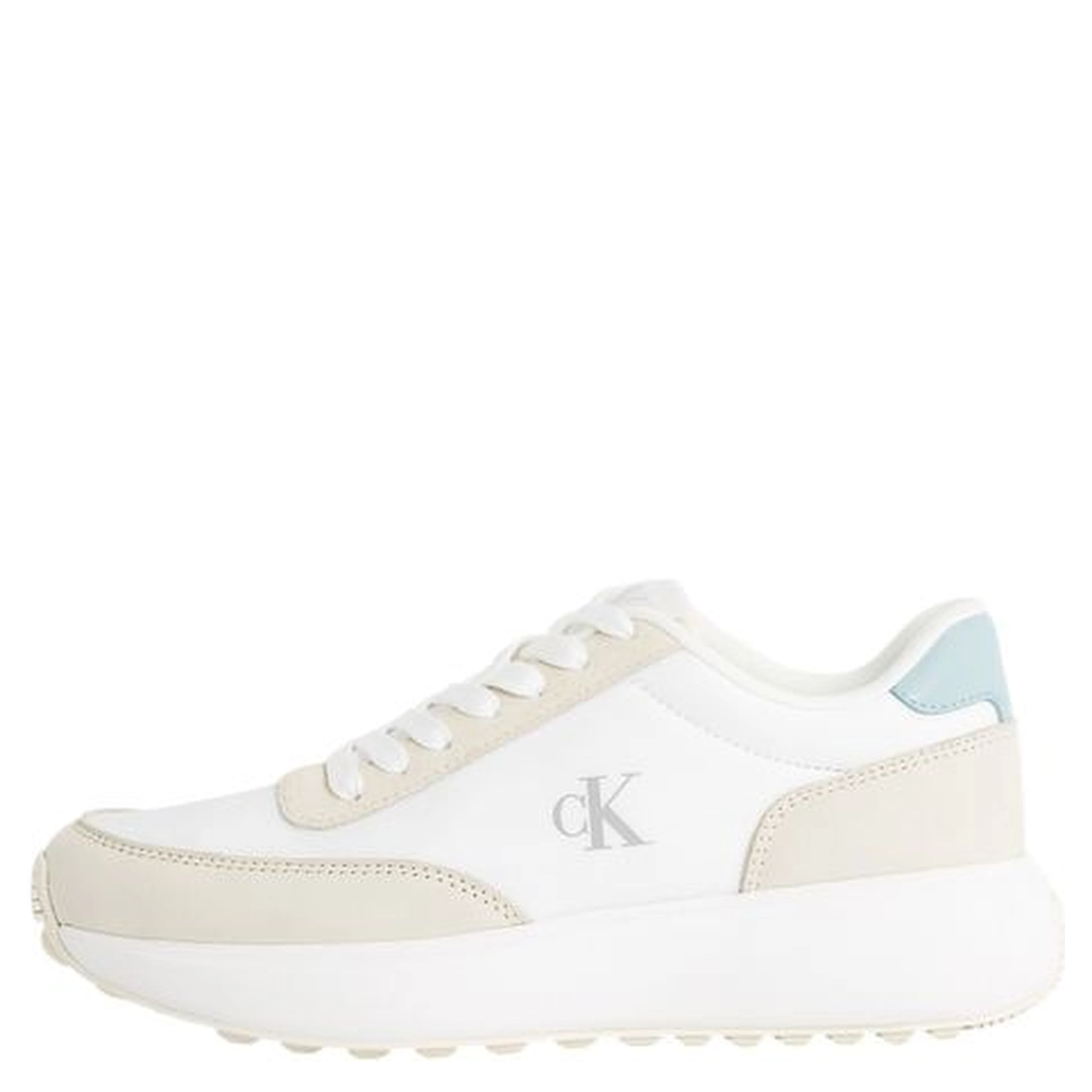Cream Leather Athletic Sneakers