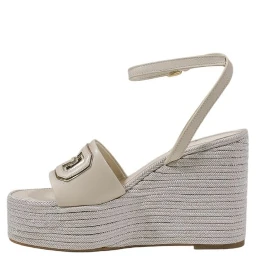 Cream Synthetic High Heel Pumps