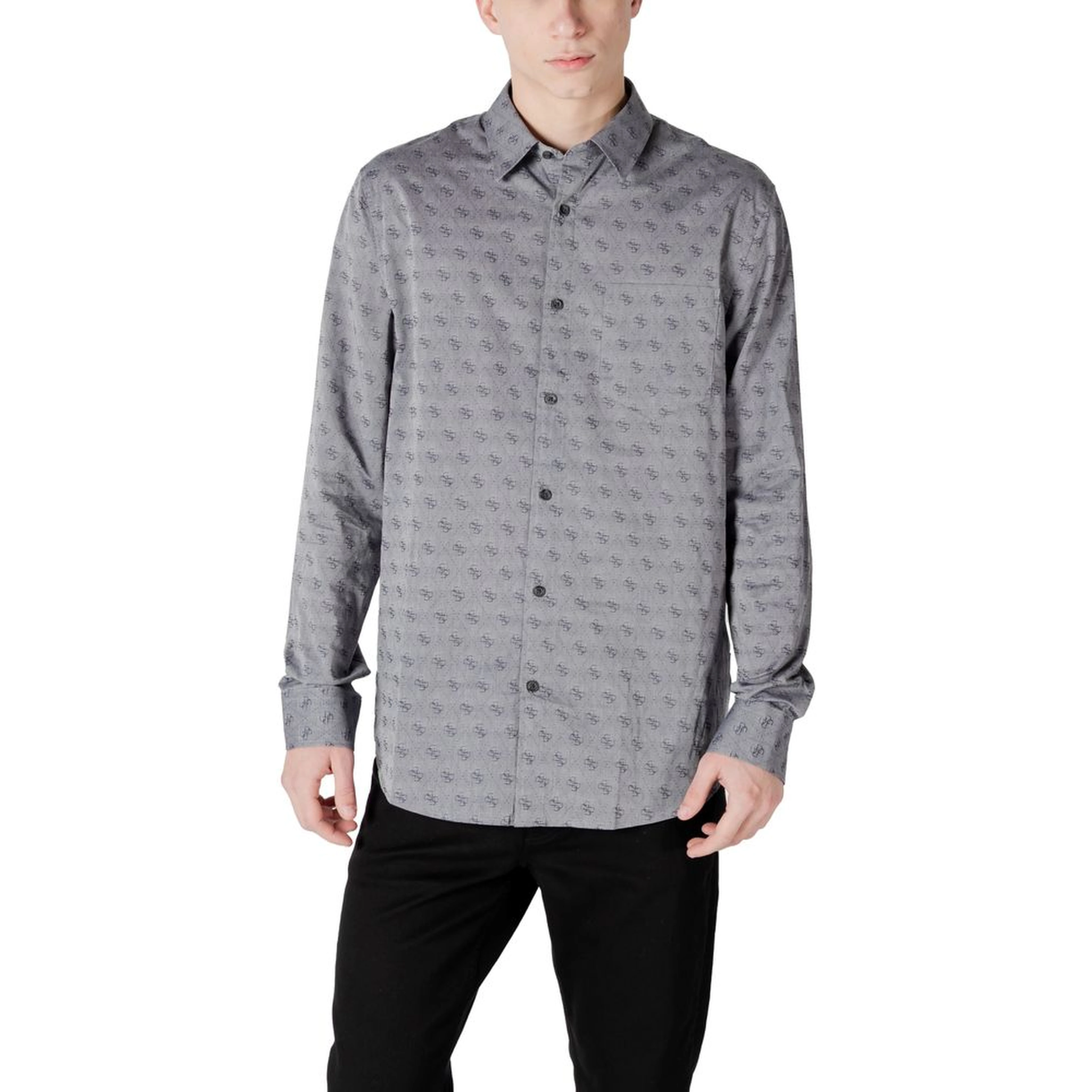 Gray Cotton Pattern Shirt