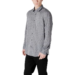 Gray Cotton Pattern Shirt