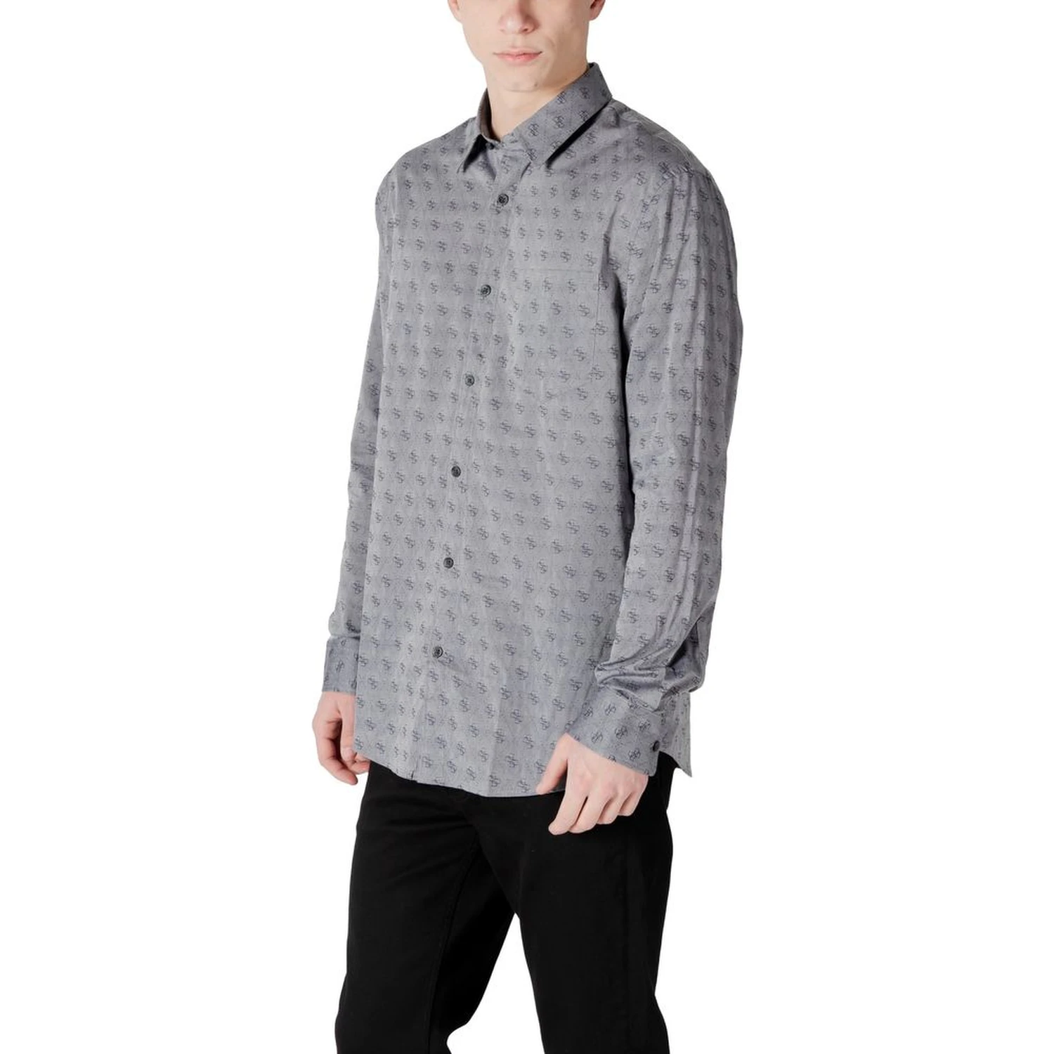 Gray Cotton Pattern Shirt