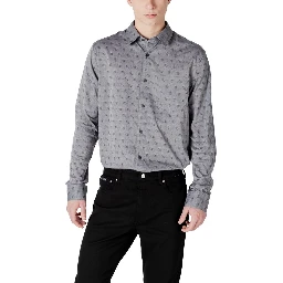 Gray Cotton Pattern Shirt