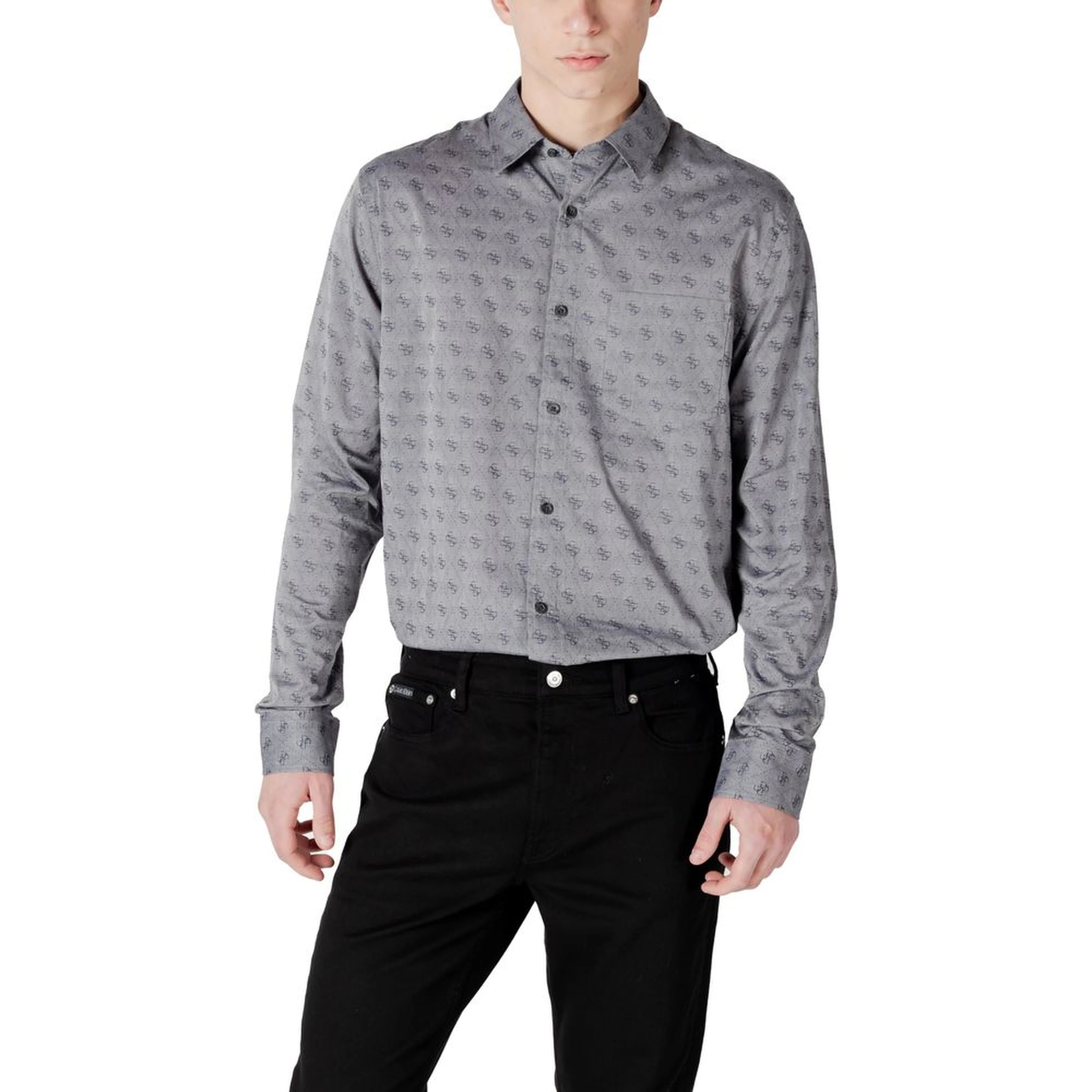 Gray Cotton Pattern Shirt