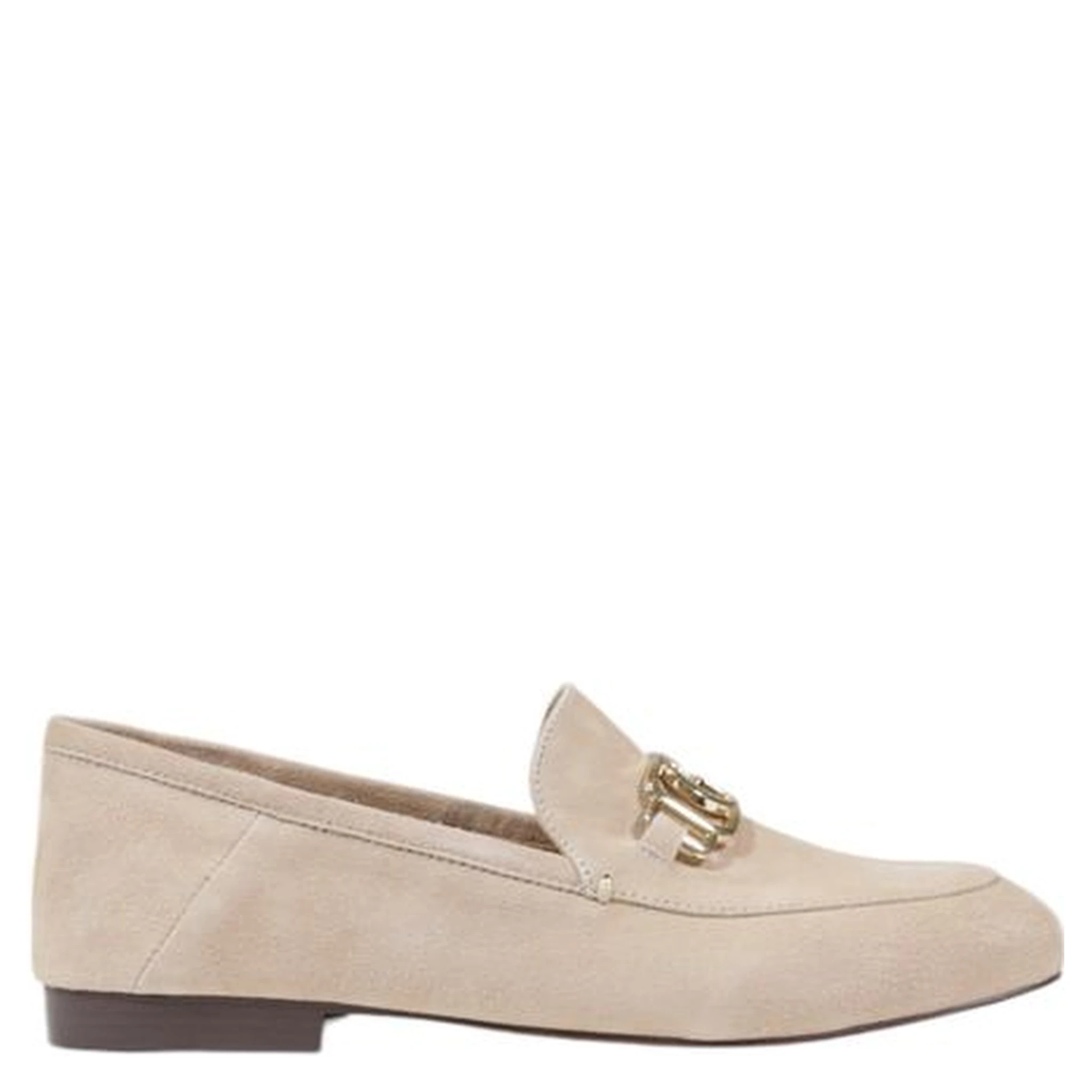 Beige Leather Platform Pumps