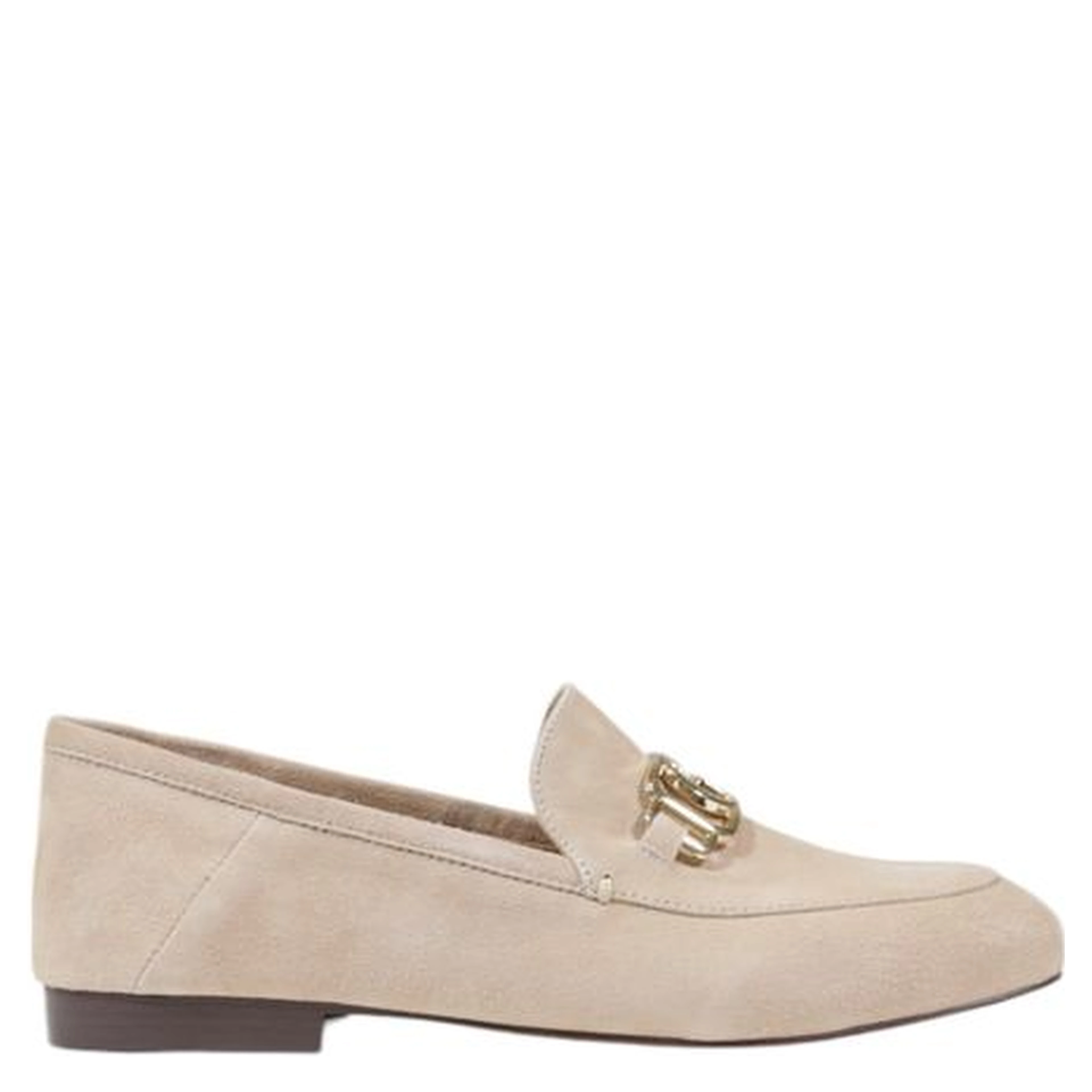 Beige Leather Platform Pumps