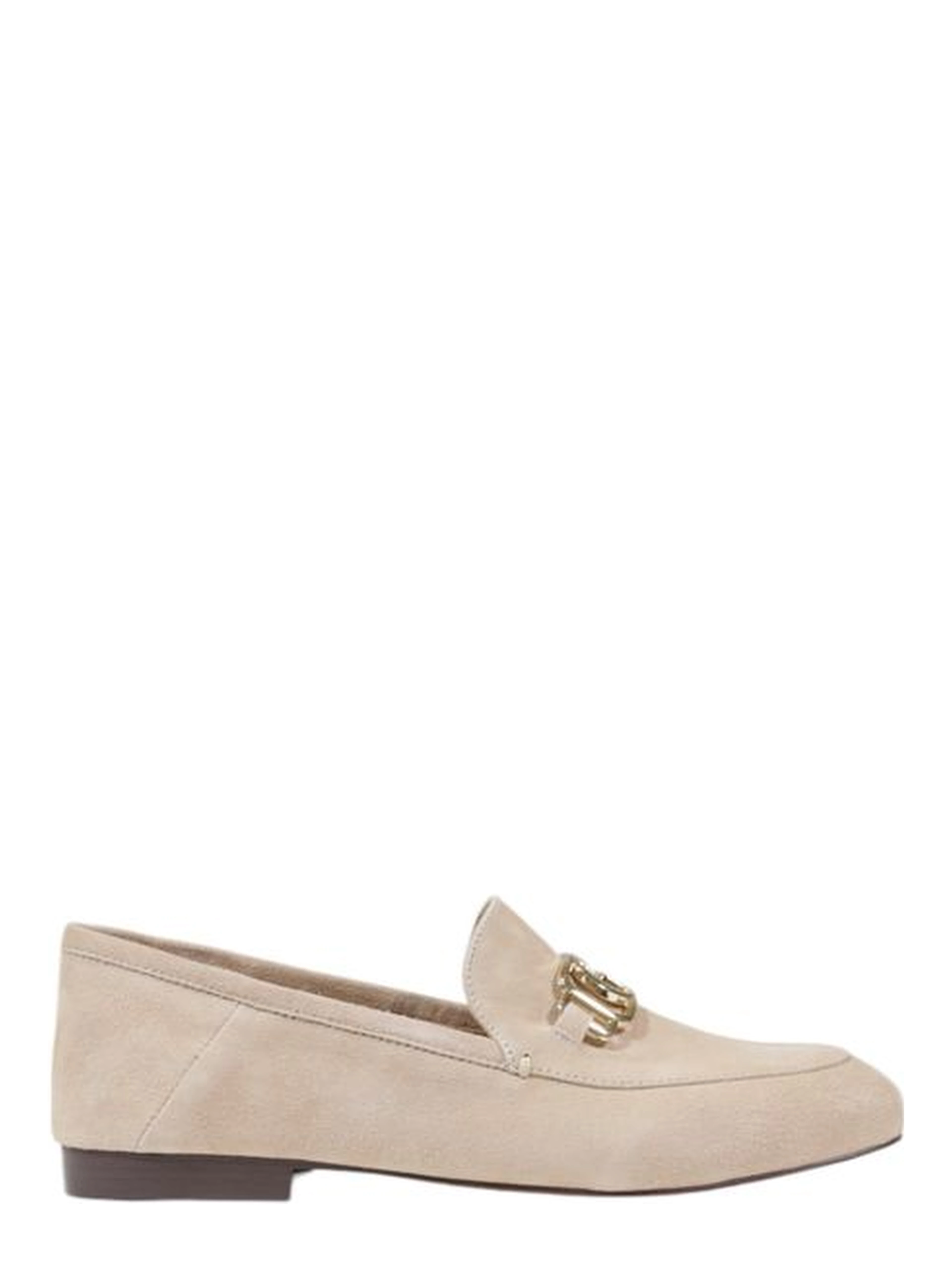Beige Leather Platform Pumps