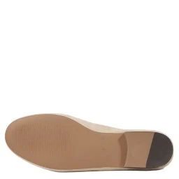 Beige Leather Platform Pumps