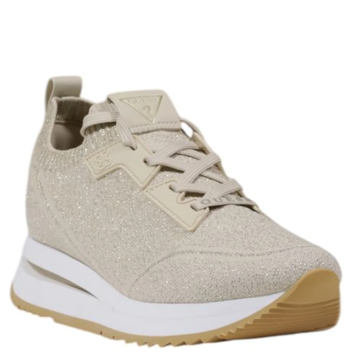 Beige Polyester Low Top Sneakers