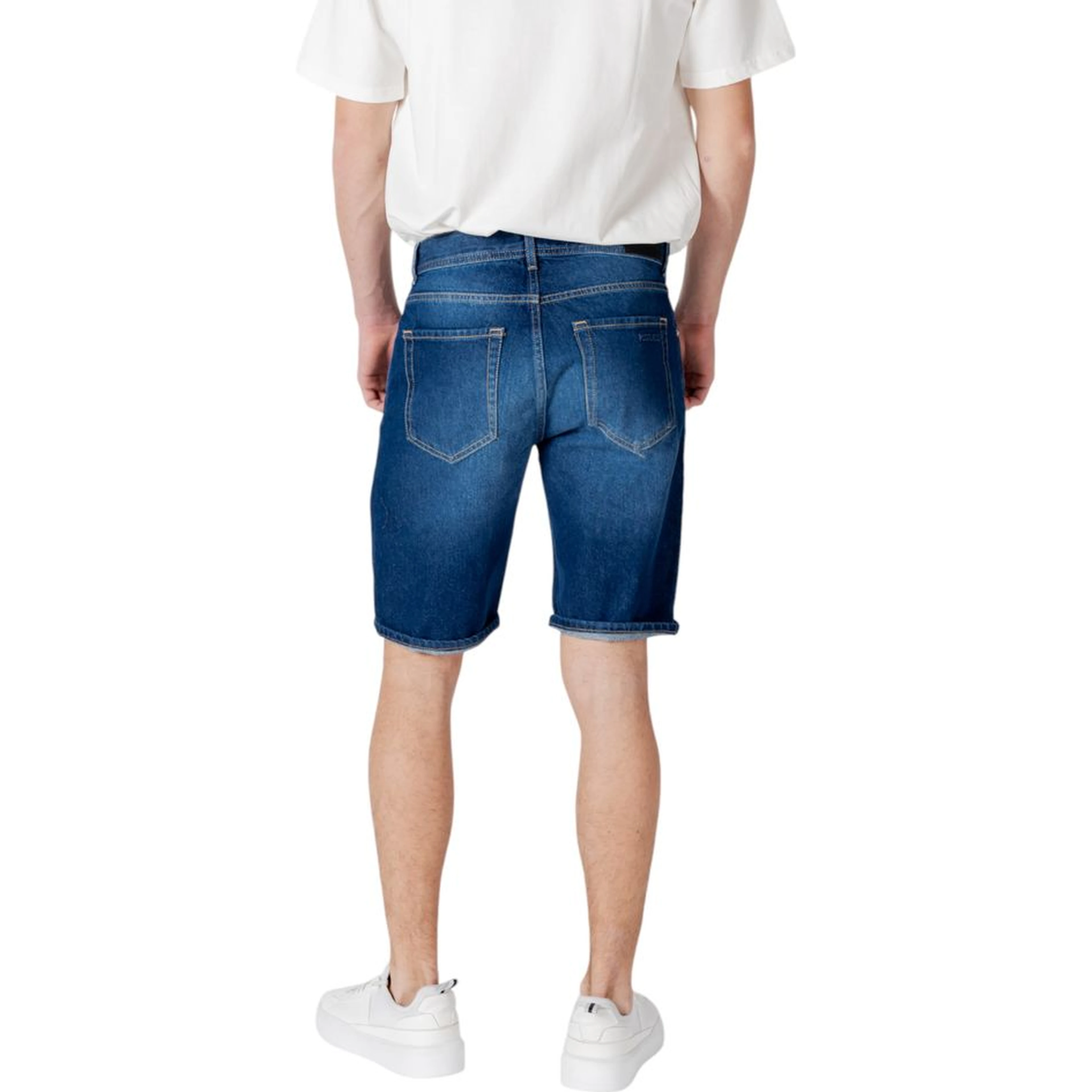 Blue Cotton Bermuda Shorts