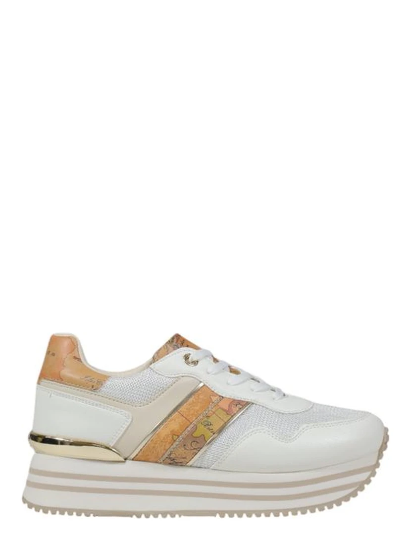 White Polyethylene Platform Sneakers