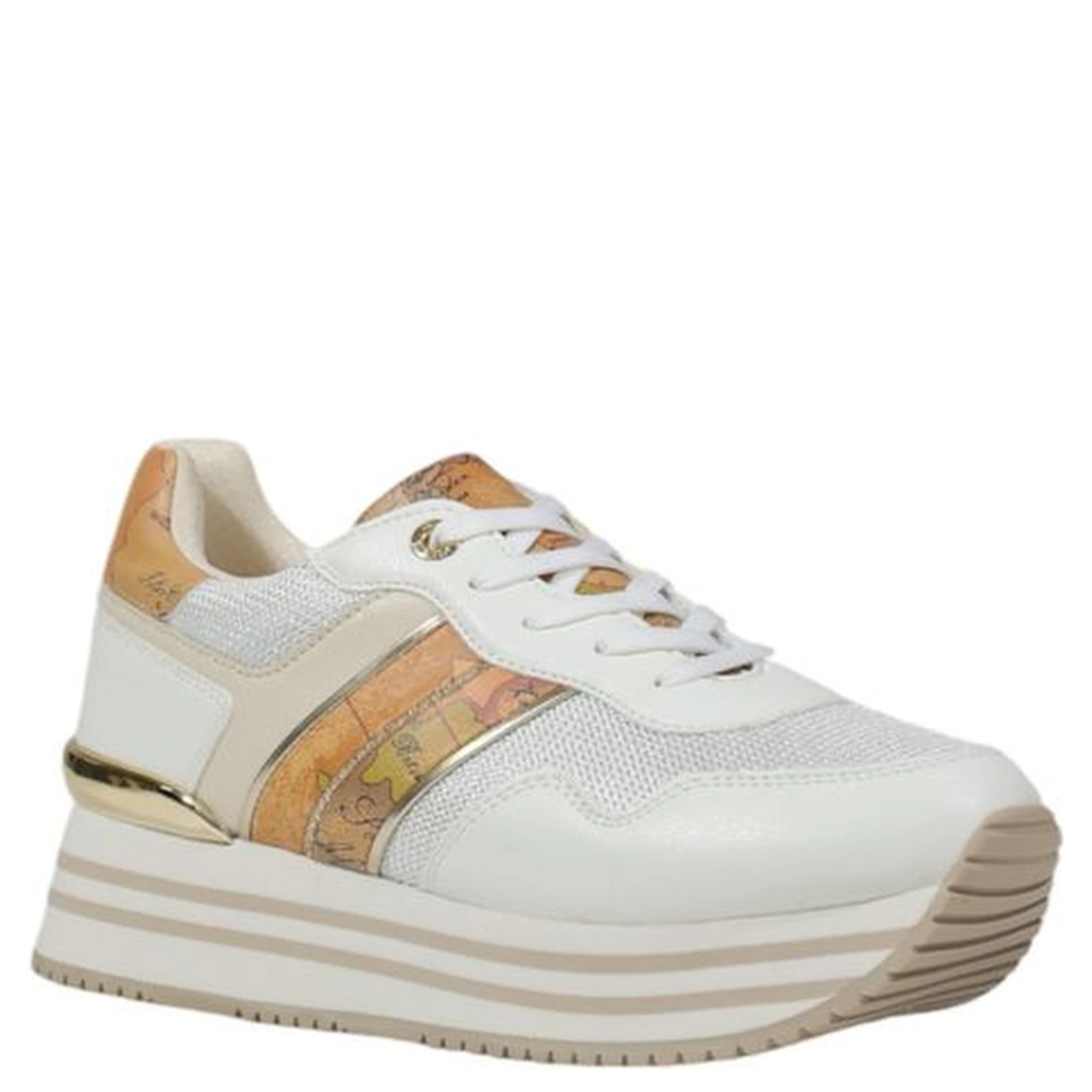 White Polyethylene Platform Sneakers