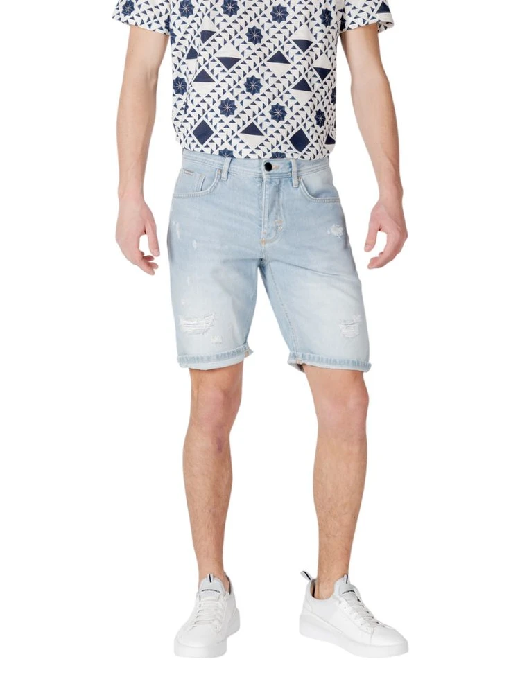 Light Blue Cotton Bermuda Shorts