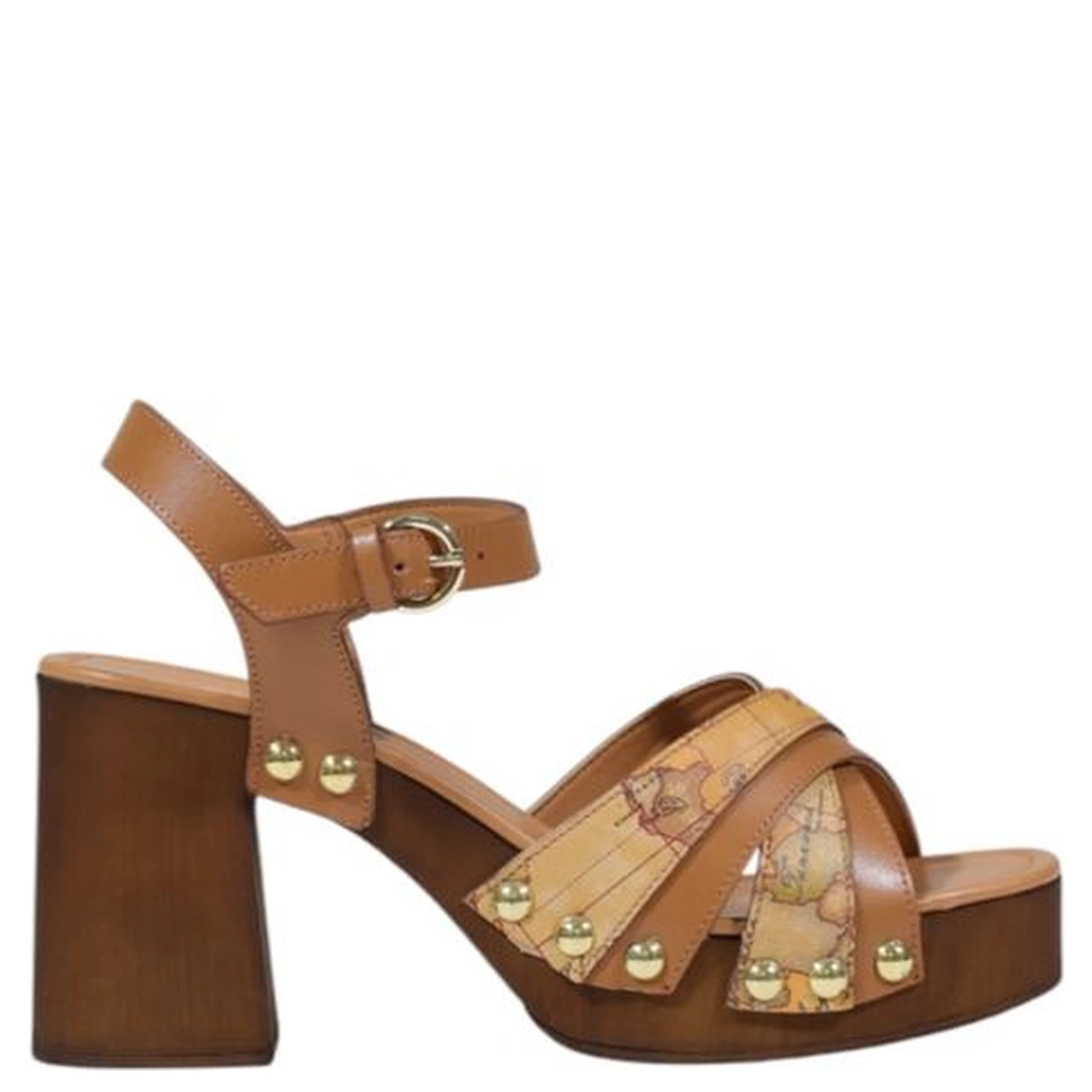 Beige Leather Platform Sandals