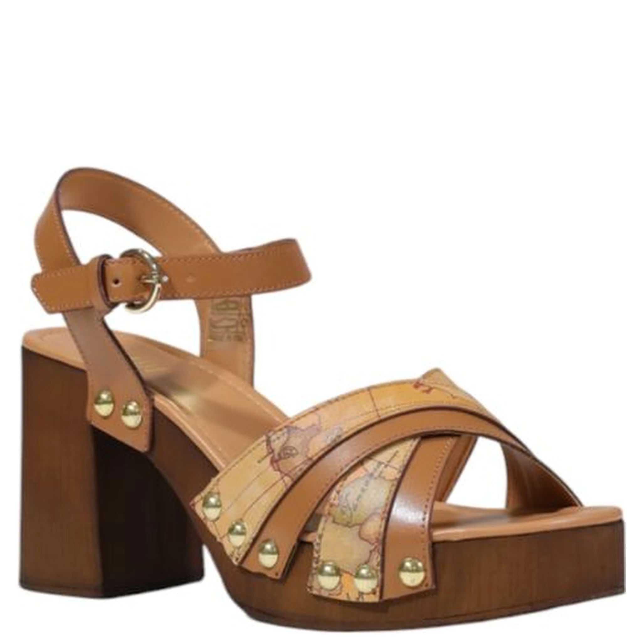 Beige Leather Platform Sandals