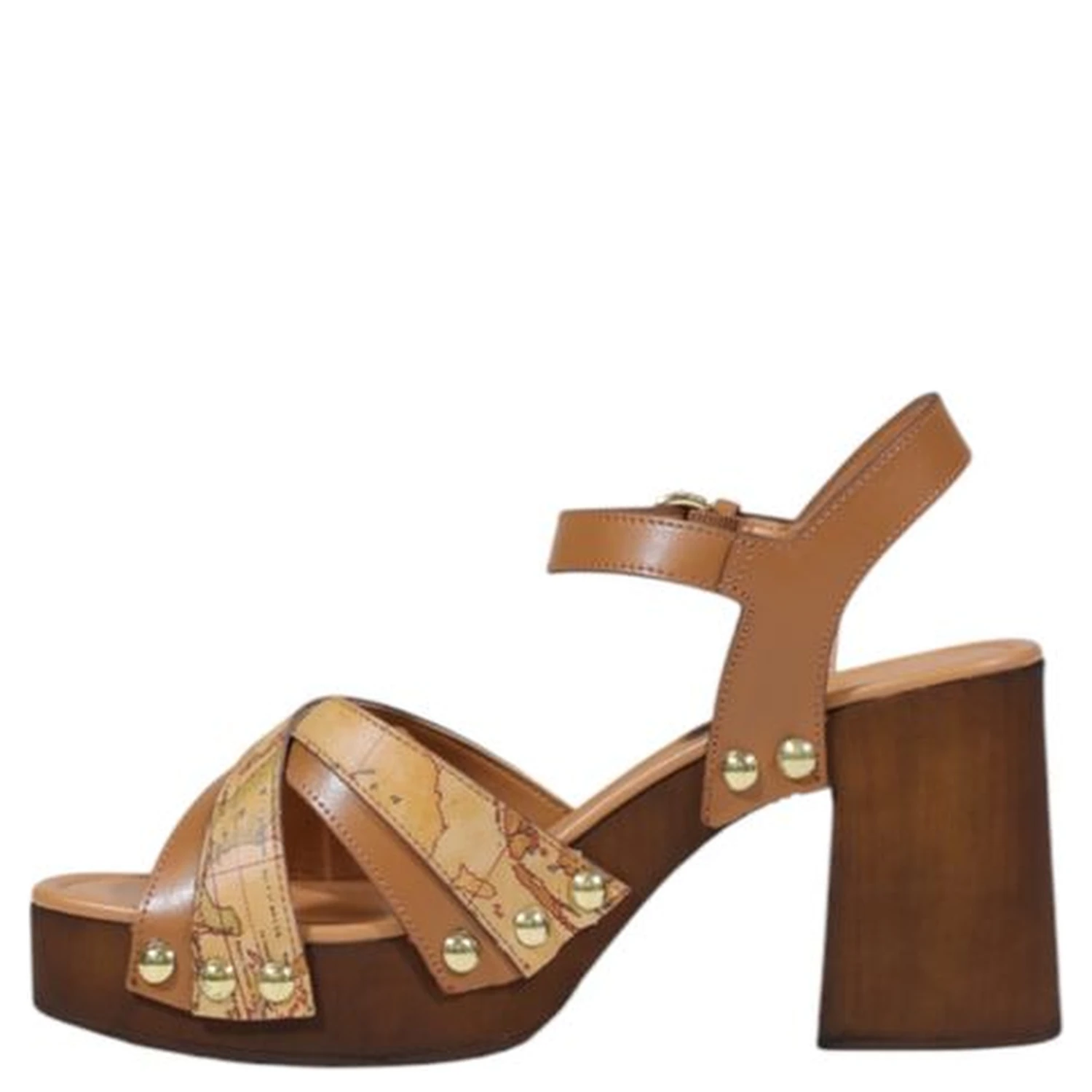 Beige Leather Platform Sandals