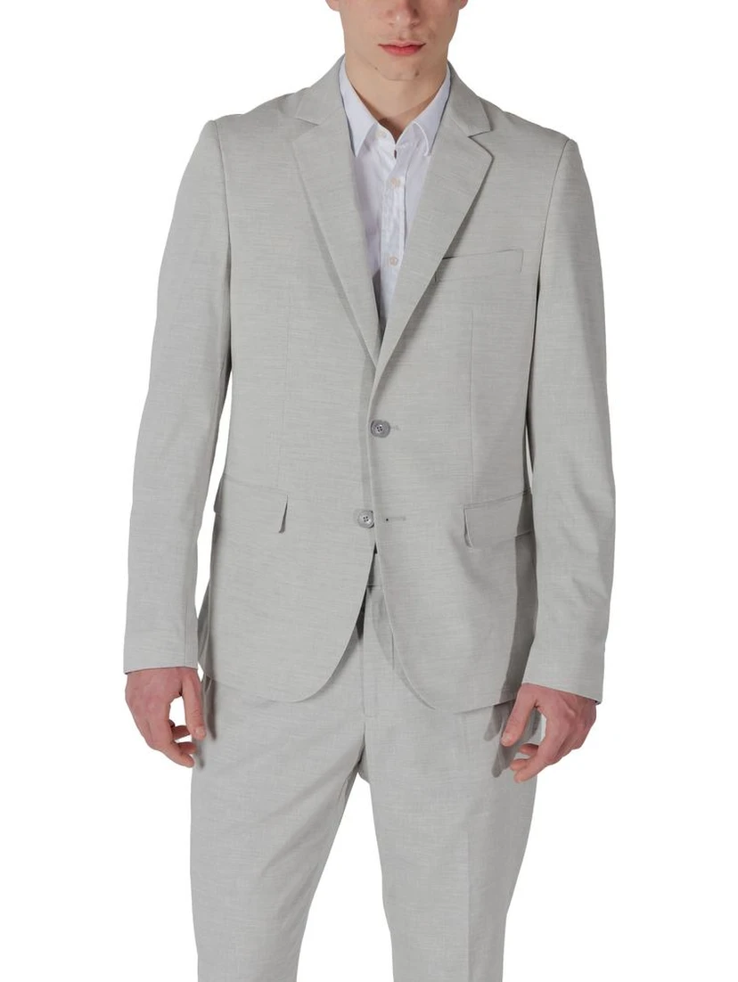 Gray Polyester Blazer
