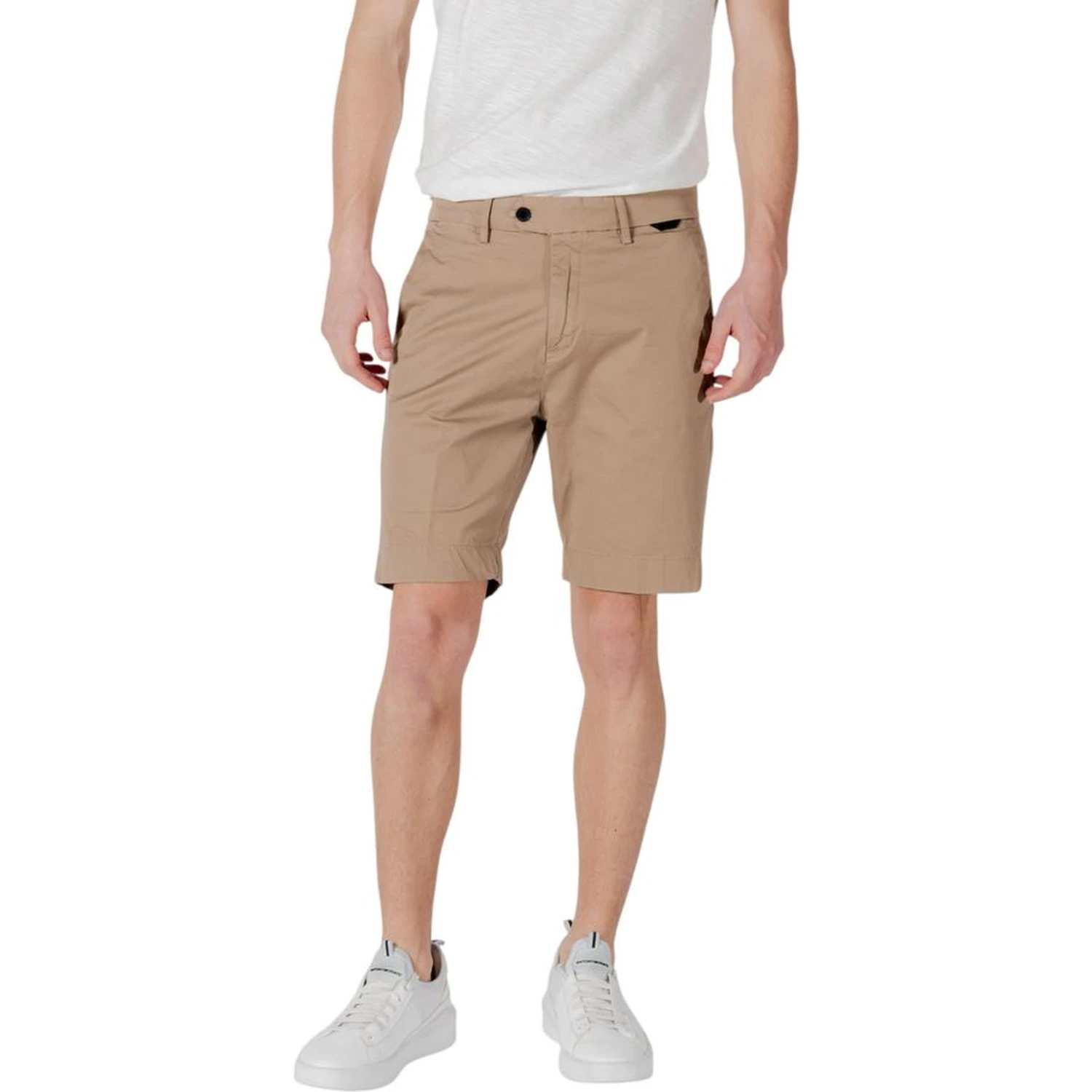 Beige Cotton Bermuda Shorts