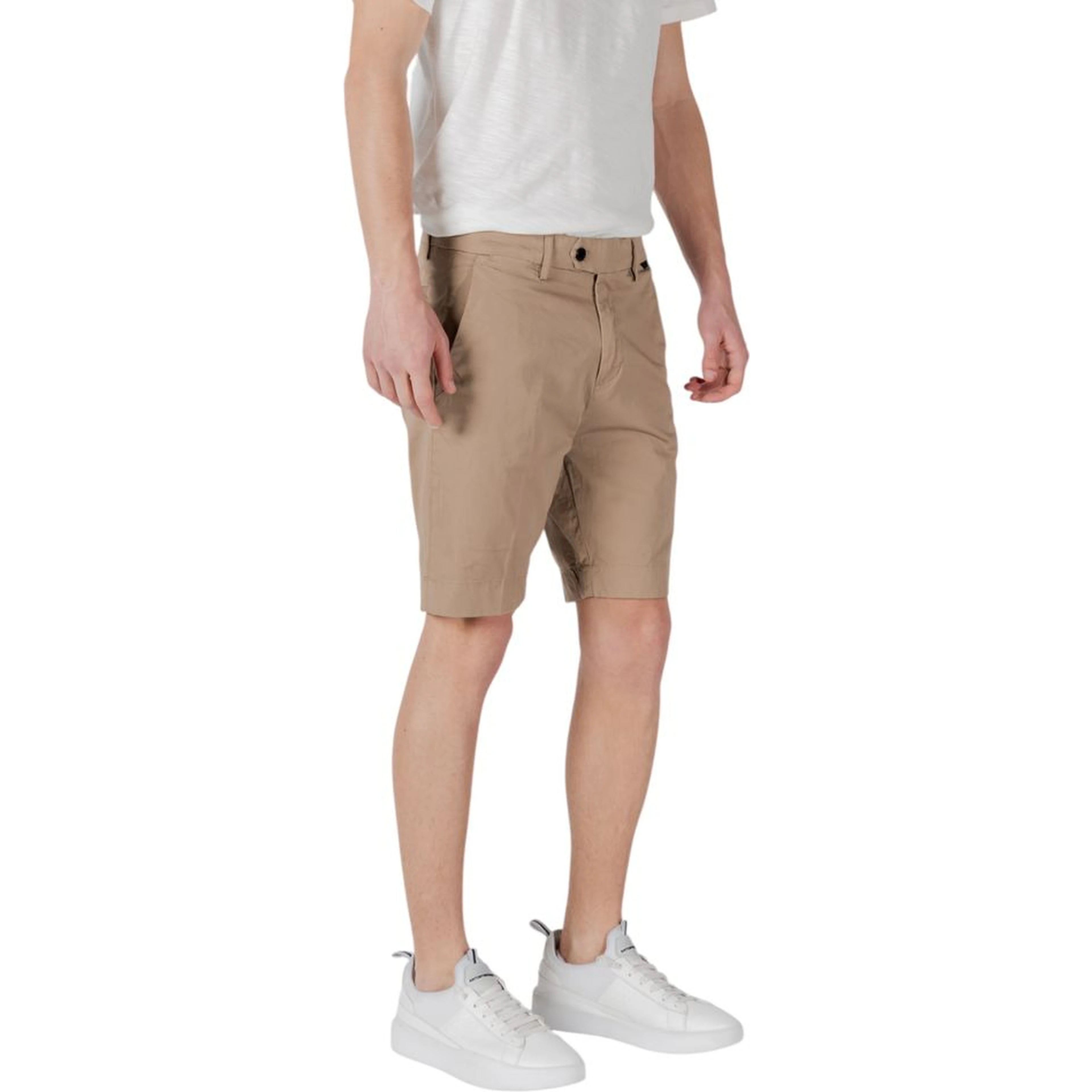 Beige Cotton Bermuda Shorts