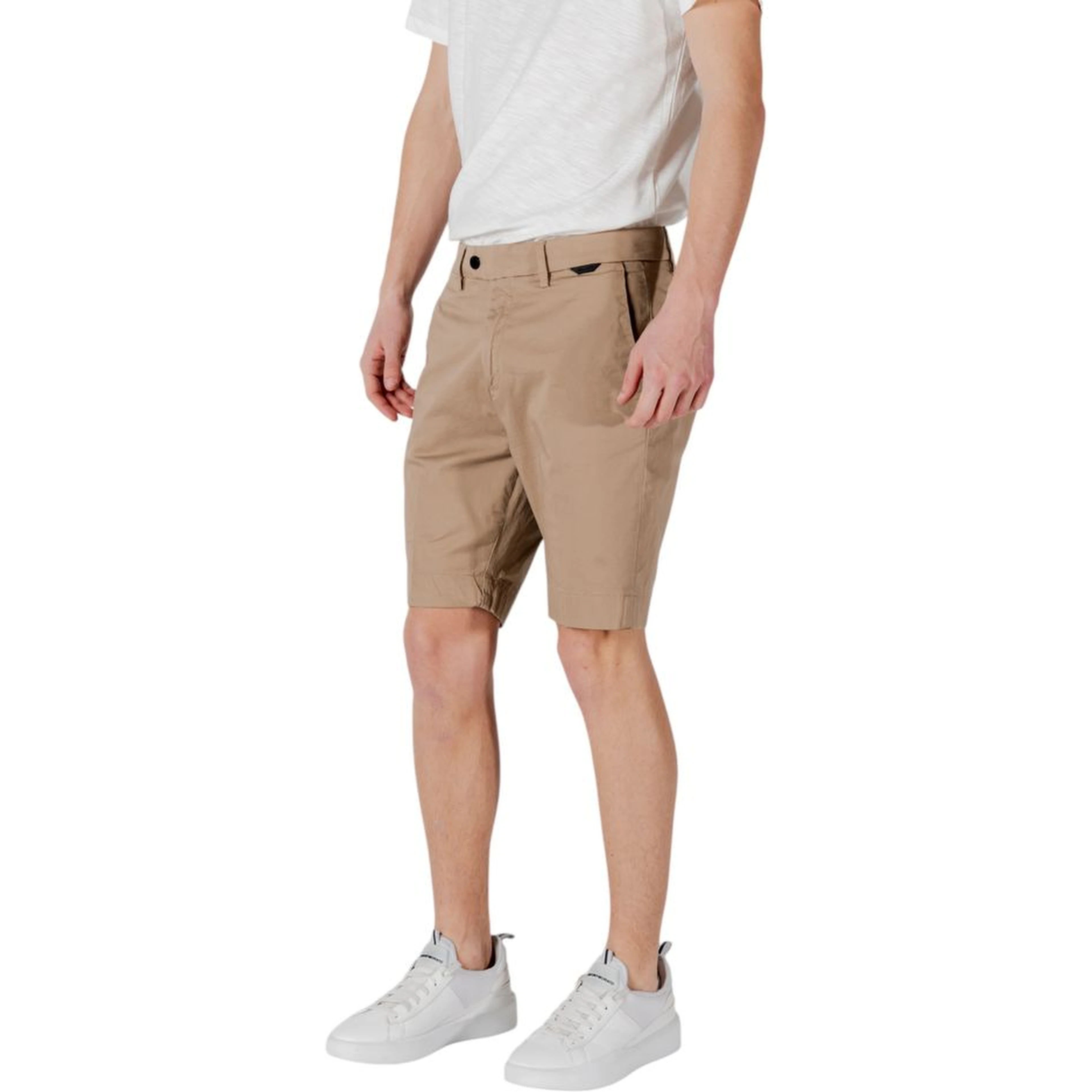 Beige Cotton Bermuda Shorts