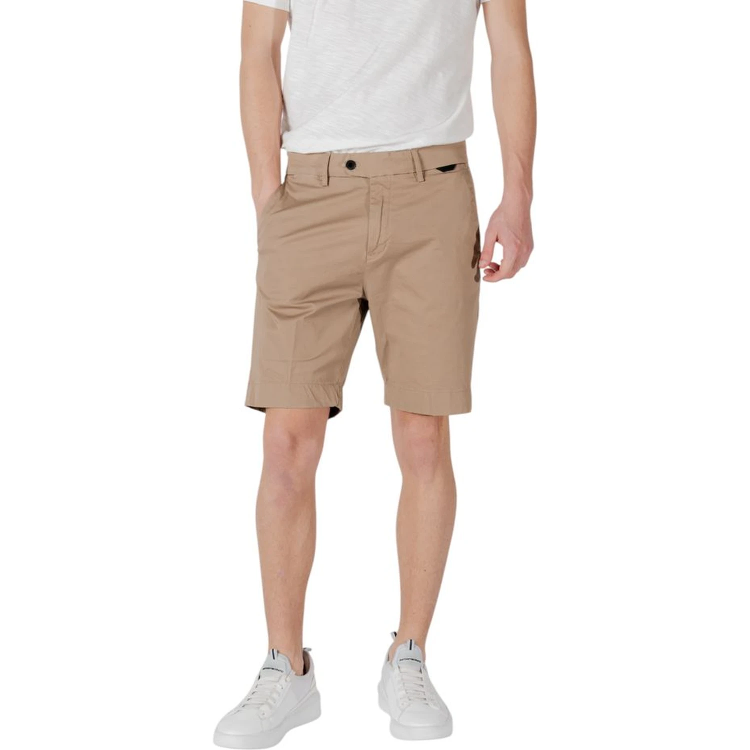 Beige Cotton Bermuda Shorts