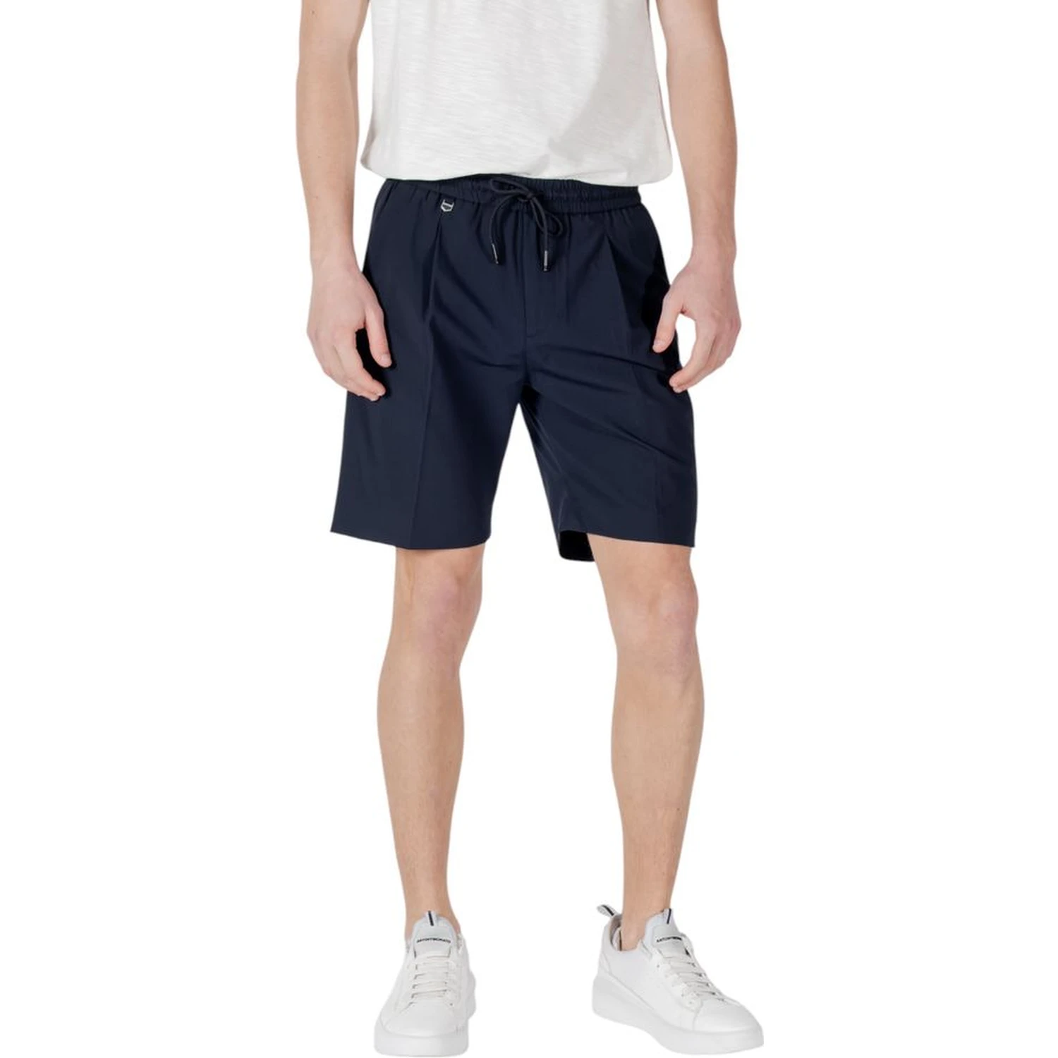 Blue Polyester Bermuda Shorts