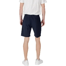 Blue Polyester Bermuda Shorts