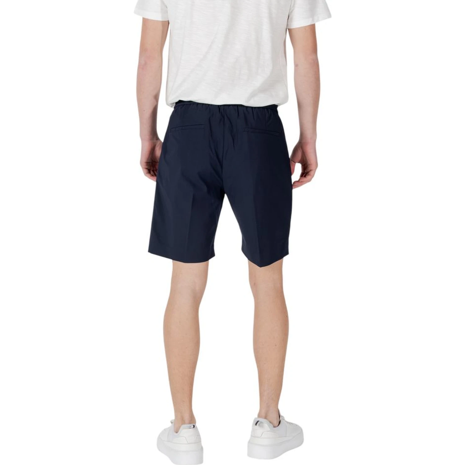Blue Polyester Bermuda Shorts