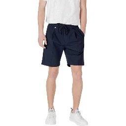 Blue Polyester Bermuda Shorts