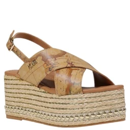 Beige Polyethylene Platform Sandals