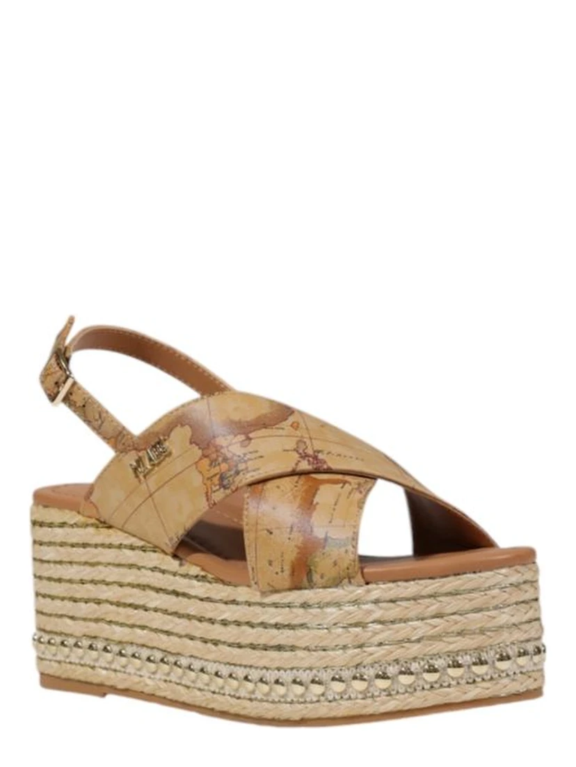 Beige Polyethylene Platform Sandals