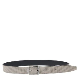 Gray Leather Regular Belt