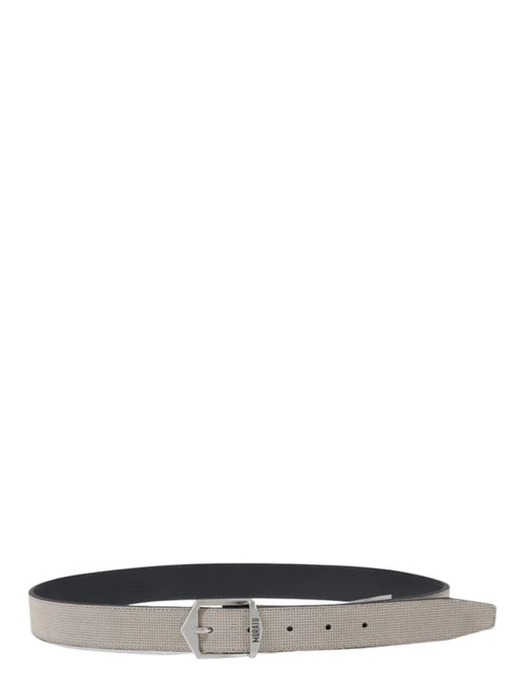 Gray Leather Regular Belt