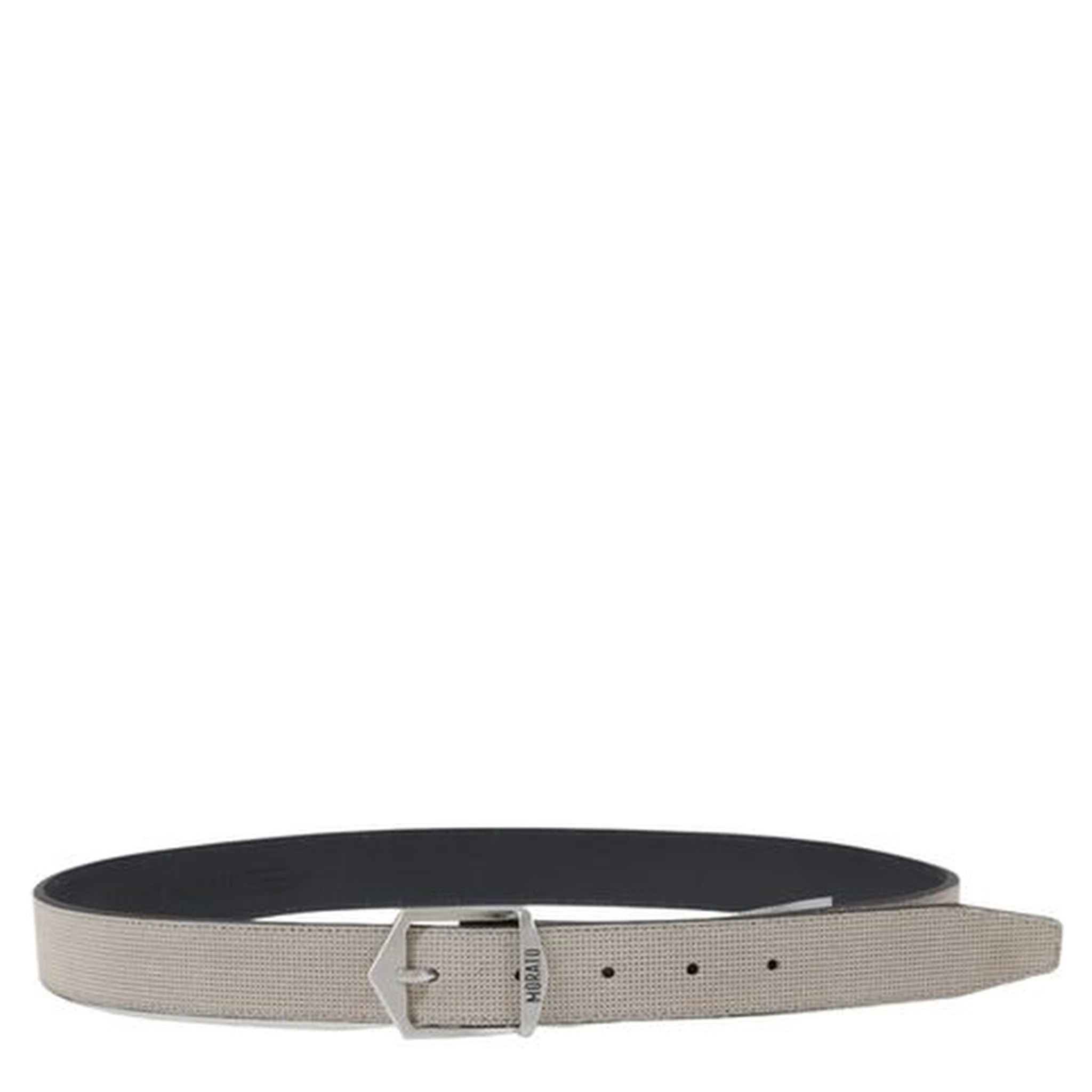 Gray Leather Regular Belt