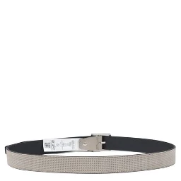 Gray Leather Regular Belt